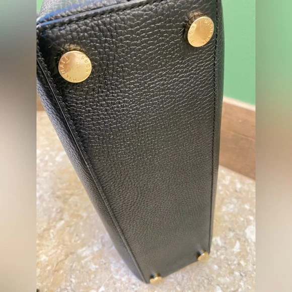 Michael Kors Camille Large Leather Satchel in Black Pebble with Gold Immaculate! - Picture 7 of 15